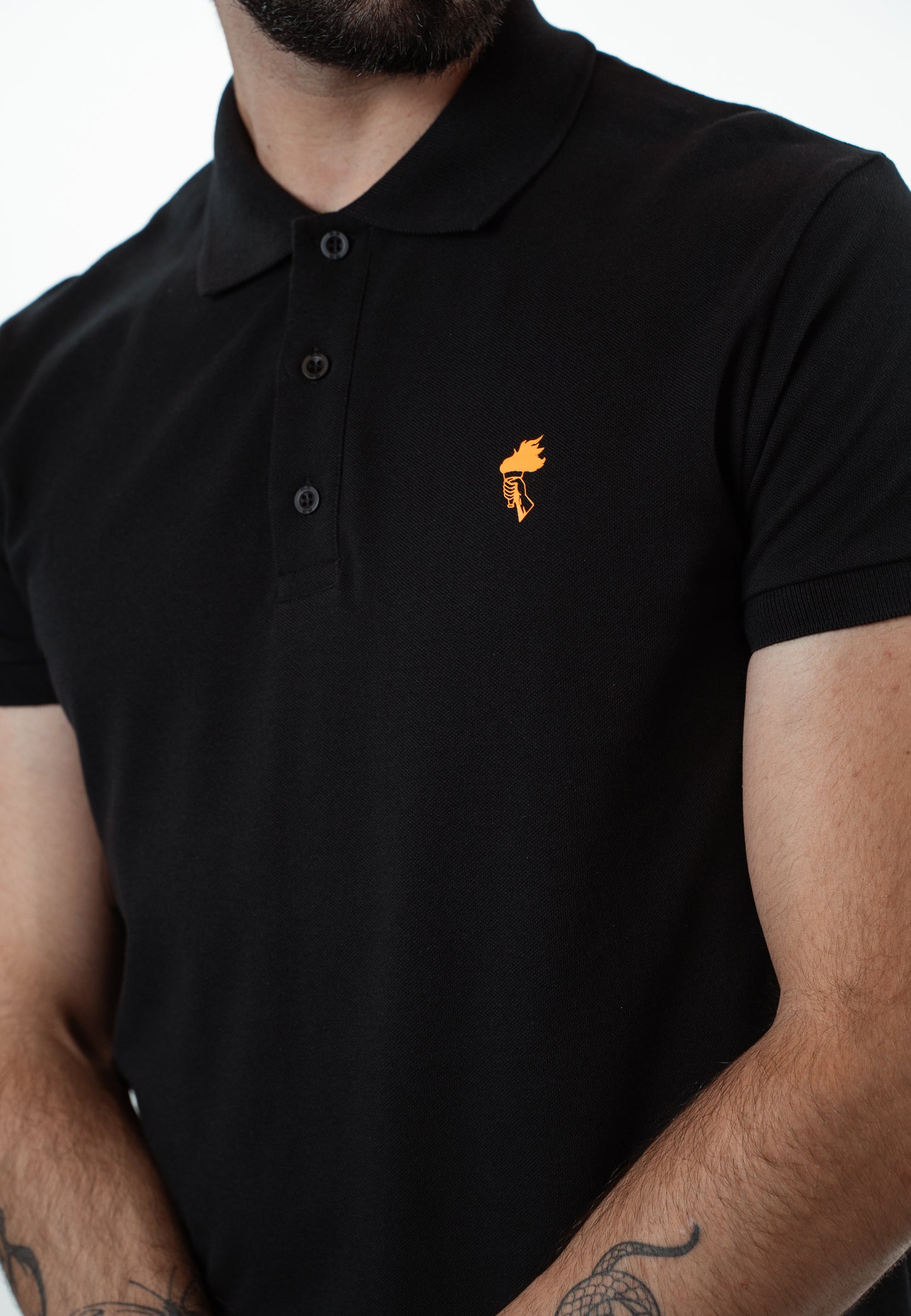 Apollo - Organic Polo-shirt - Black/Orange