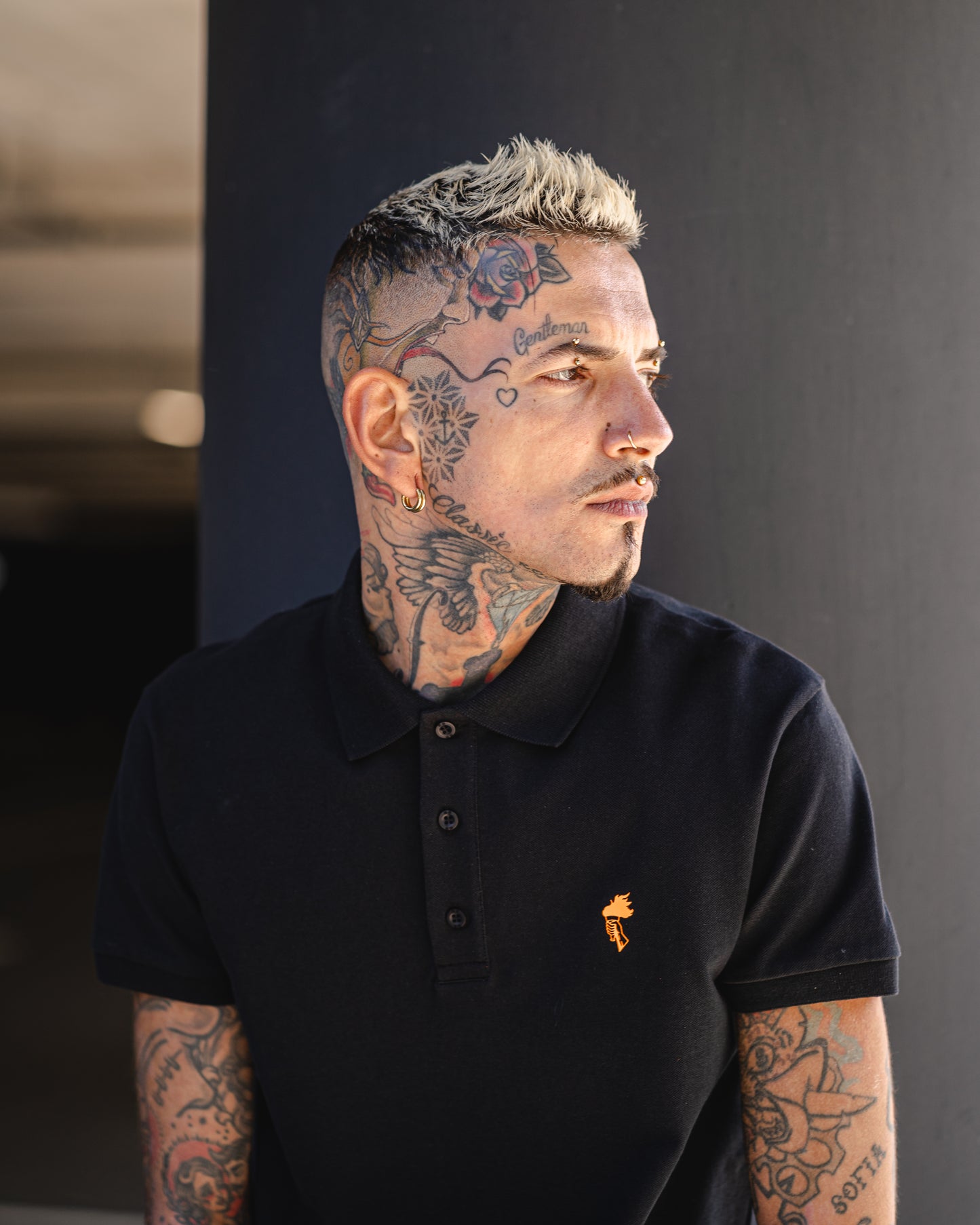 Apollo - Organic Polo-shirt - Black/Orange