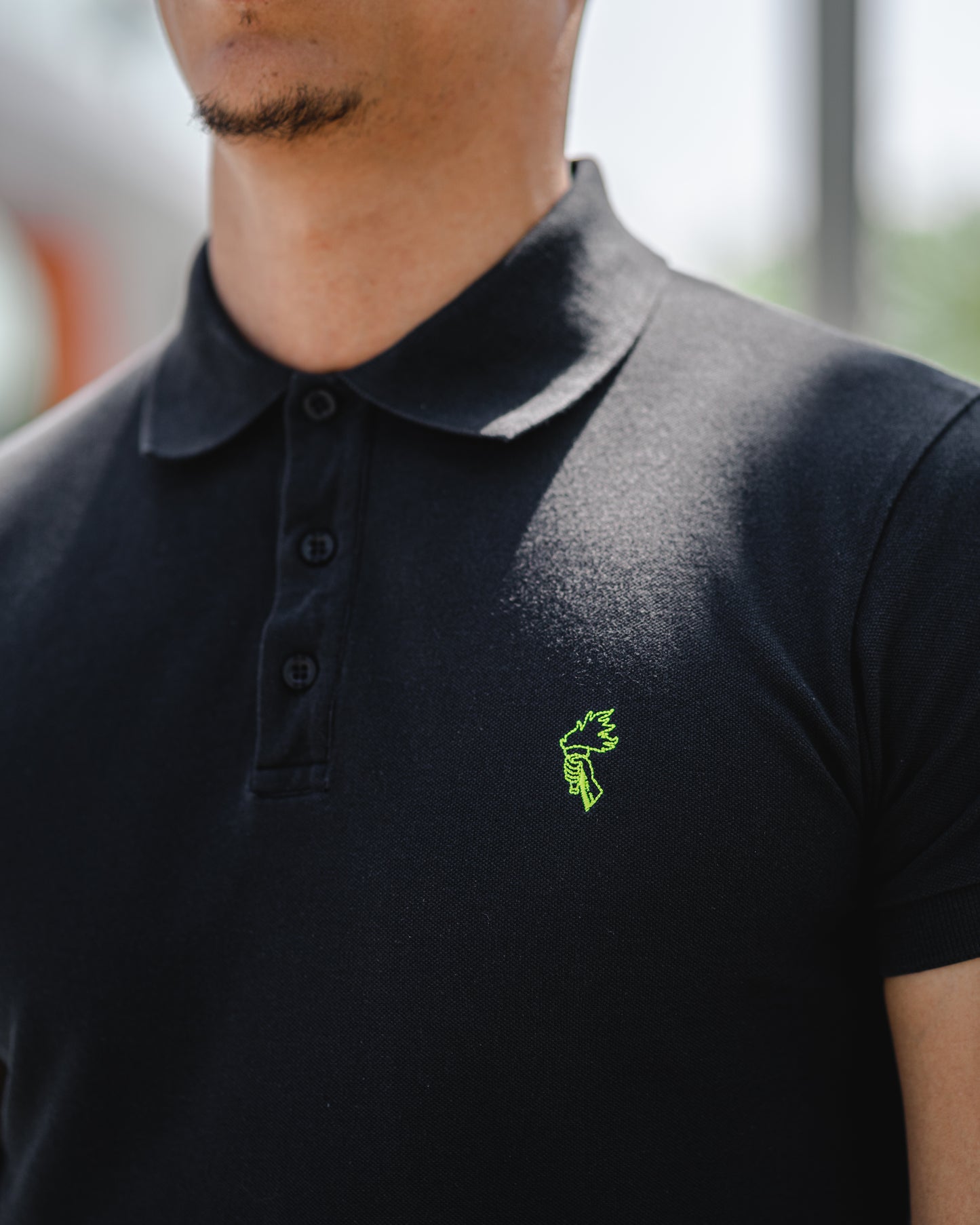 Sign - Organic Polo-shirt - Black/Green