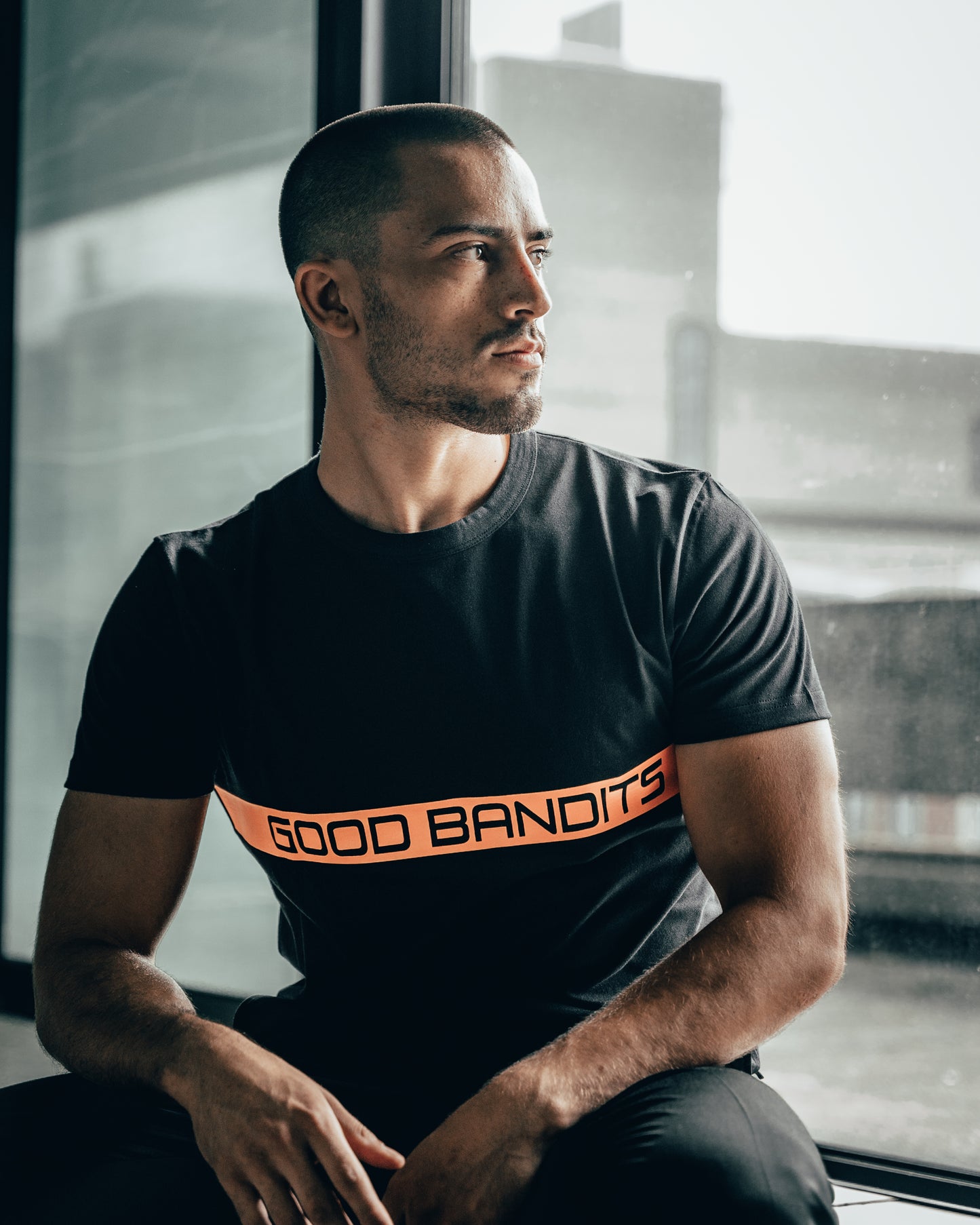 IMPACT - Organic T-shirt - Black/Orange