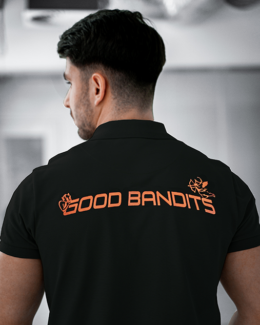 Apollo - Organic Polo-shirt - Black/Orange