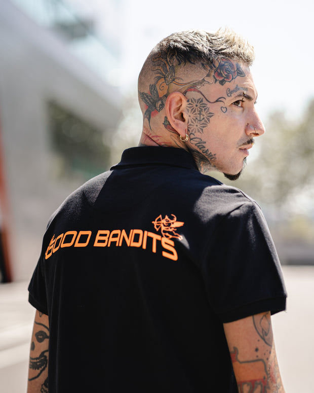 Good Bandits™ Organic Polo-shirt - Dangel - Black/Orange